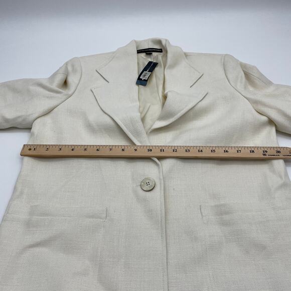New LINDA ALLARD ELLEN TRACY Blazer Size 6 Cream Linen Oversized Summer Jacket - Picture 7 of 9